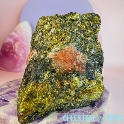 Rhodochrosite + Pyrite in Matrix Large Raw Specimen B