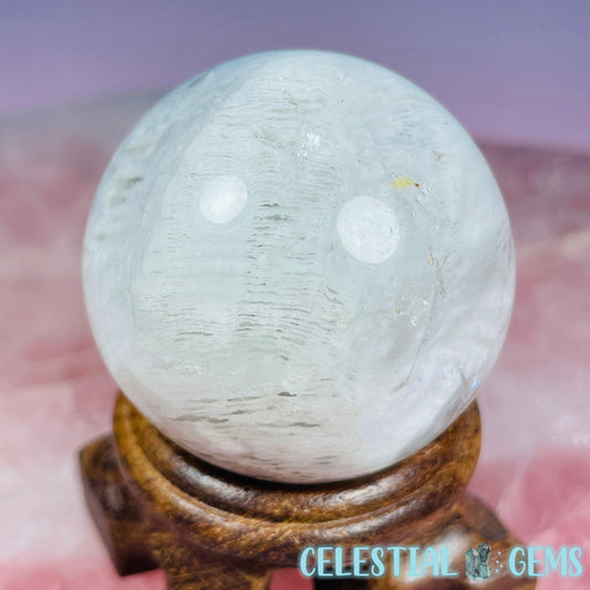 White Thousand Layer Phantom Lodolite Garden Quartz Small Sphere