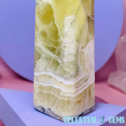 Dendritic Lemon Calcite Medium Tower