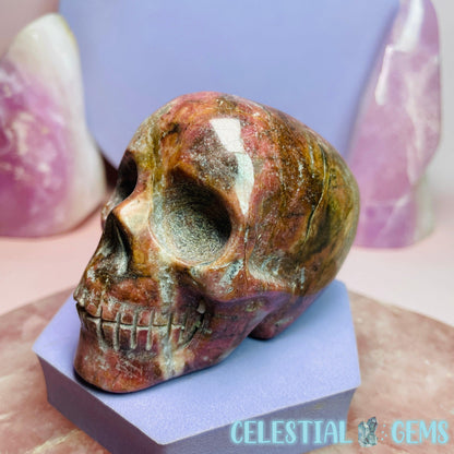 Rhodonite Skull Medium Carving