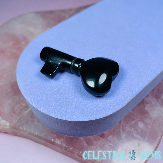 Obsidian Crystal Key Small Carving