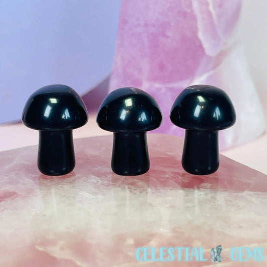 Obsidian Mushroom Mini Carving