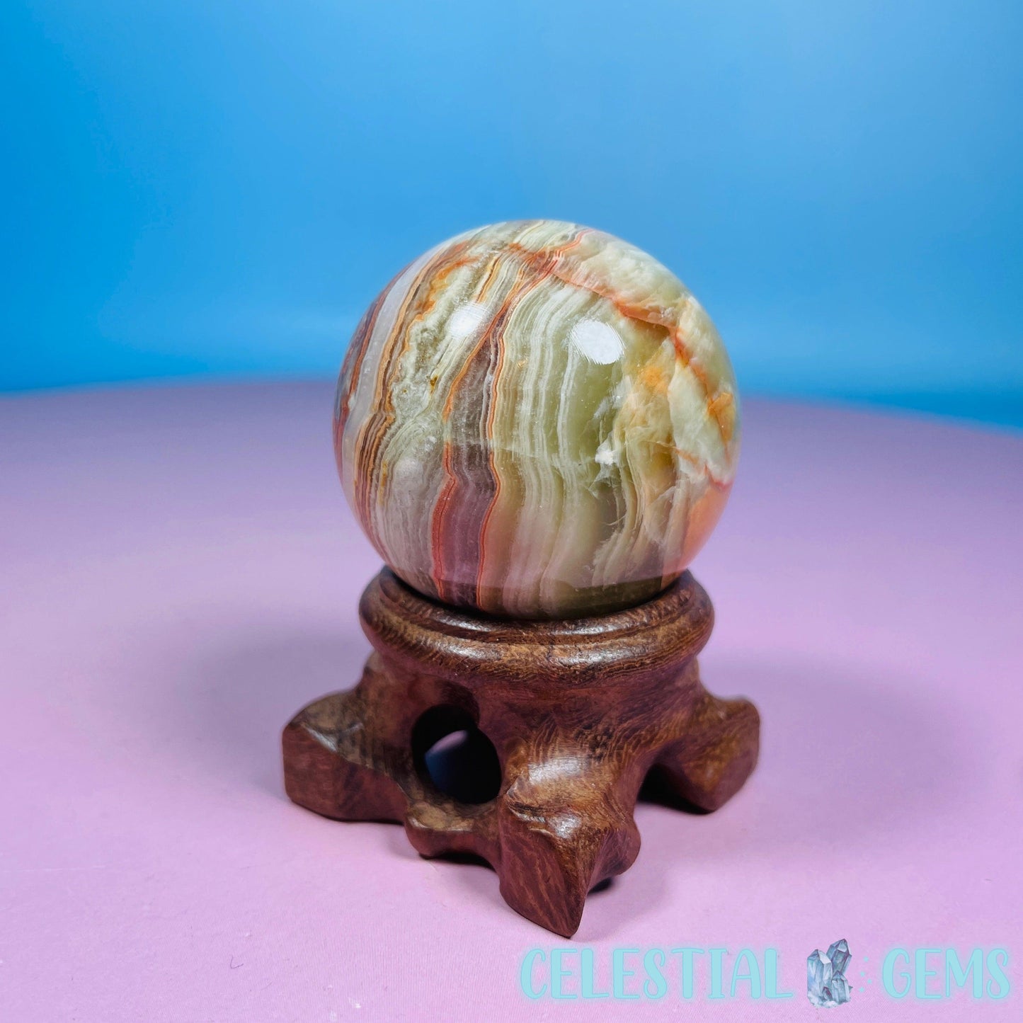 Banded Onyx Calcite Sphere - Small