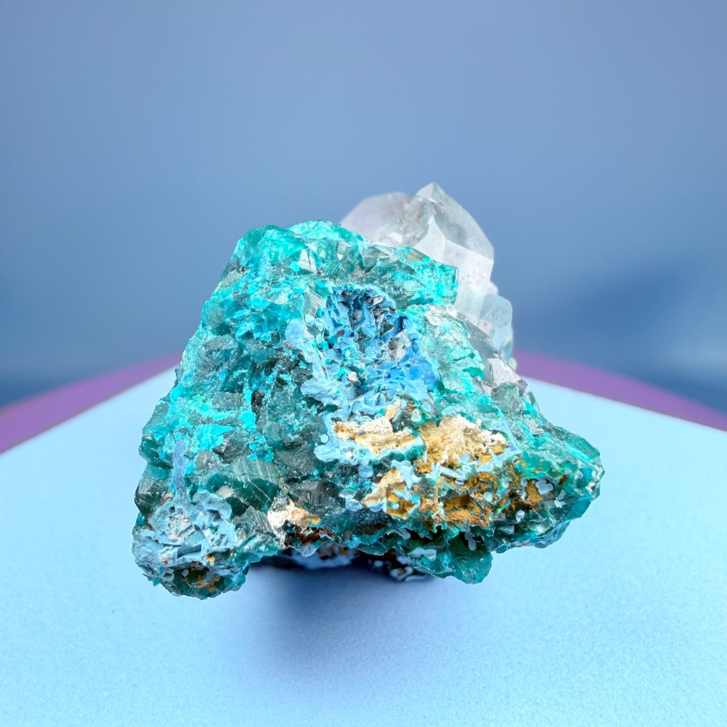 Rare Dioptase, Shattuckite + Quartz Cluster Specimen (Video)