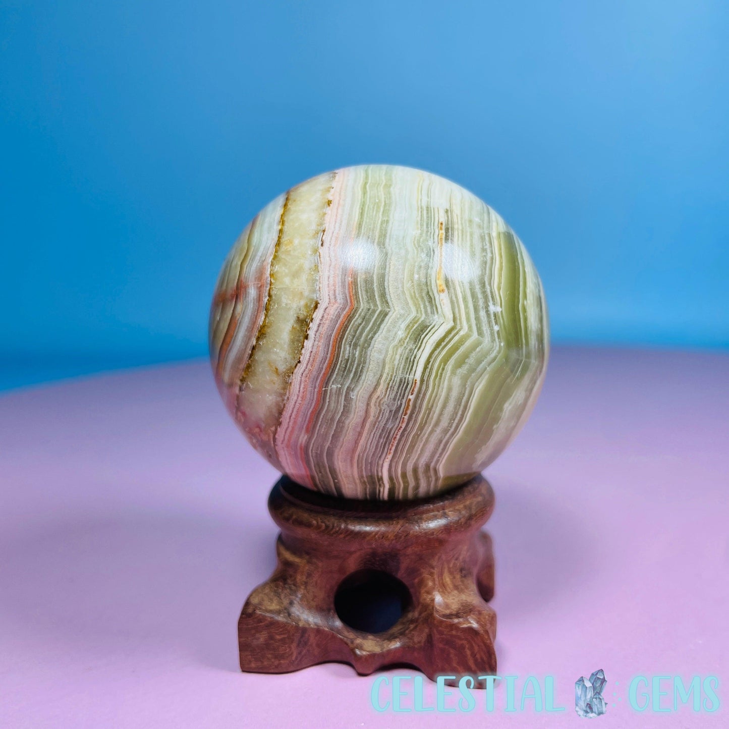 Banded Onyx Calcite Sphere - Medium