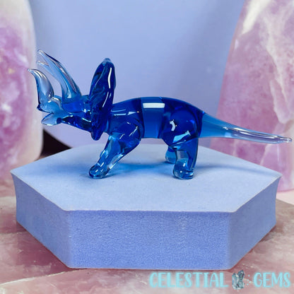 Blown Glass Triceratops Dinosaur Small Ornament