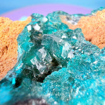 Rare Dioptase + Malachite Cluster Specimen (Video)