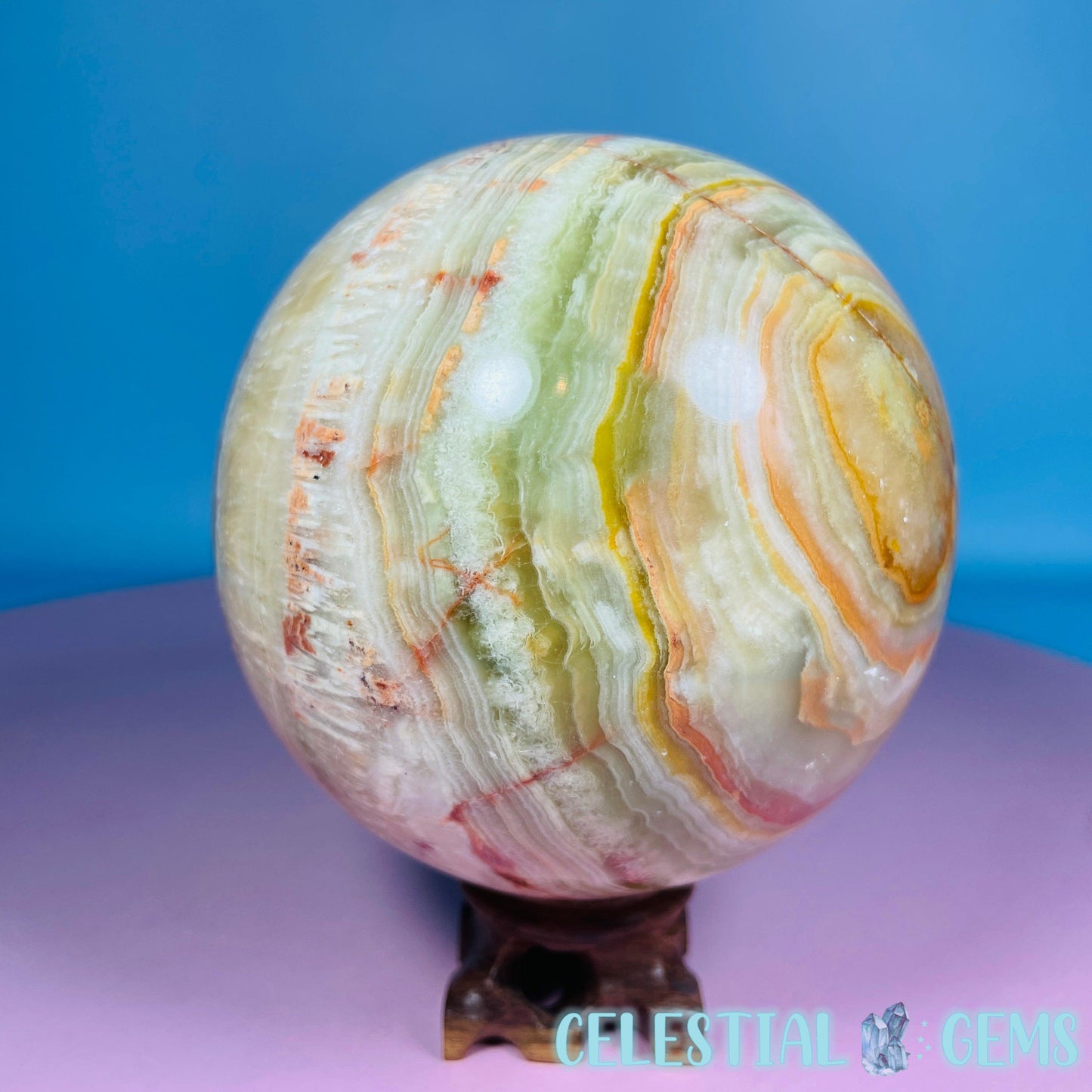 Banded Onyx Calcite Sphere - Large