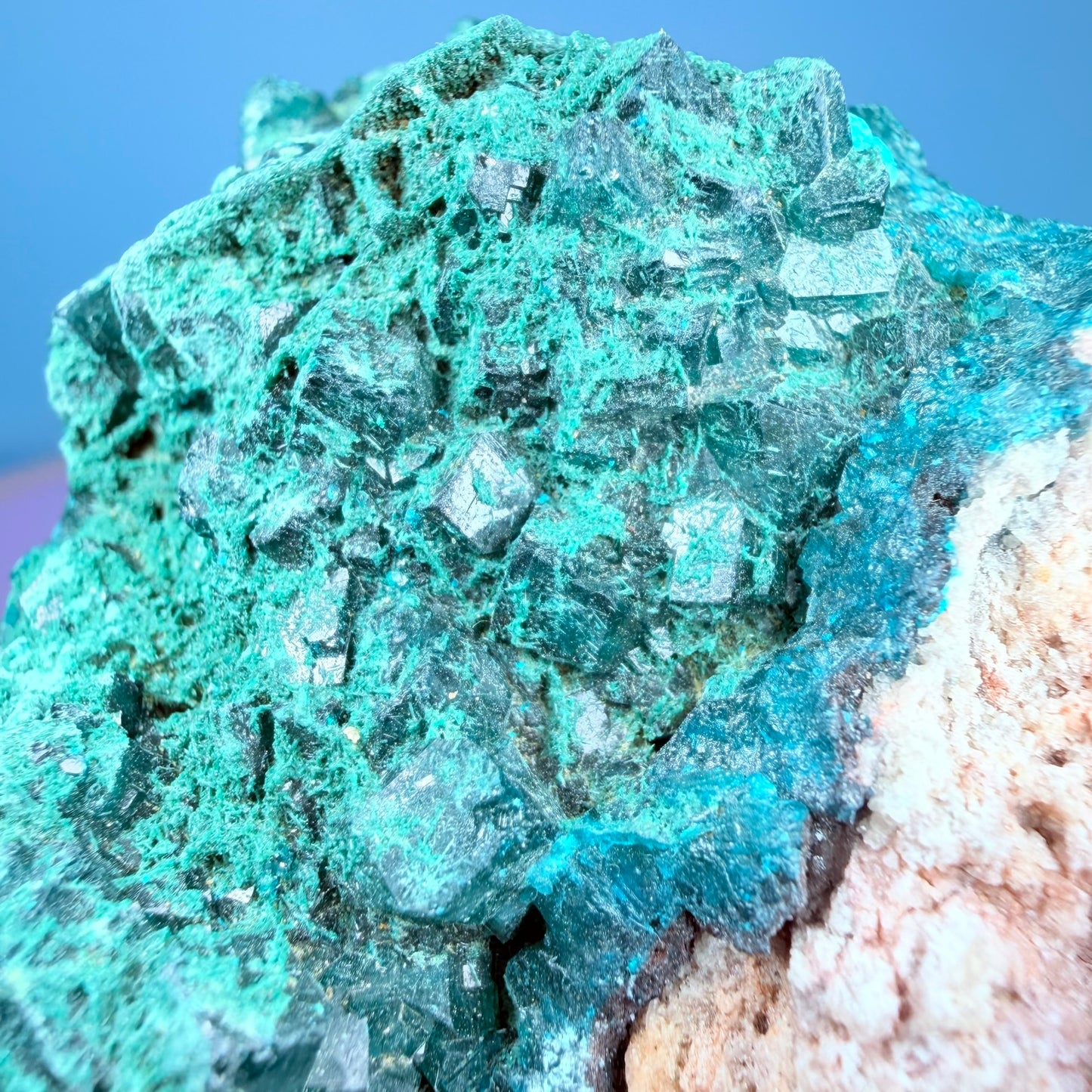 Rare Dioptase + Malachite Cluster Specimen (Video)