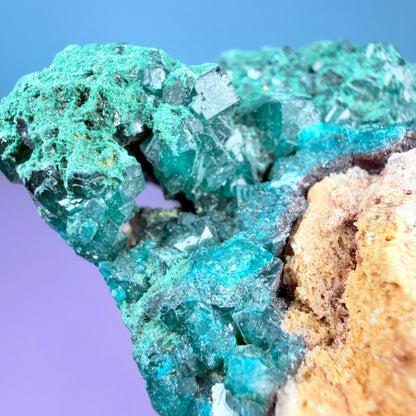 Rare Dioptase + Malachite Cluster Specimen (Video)