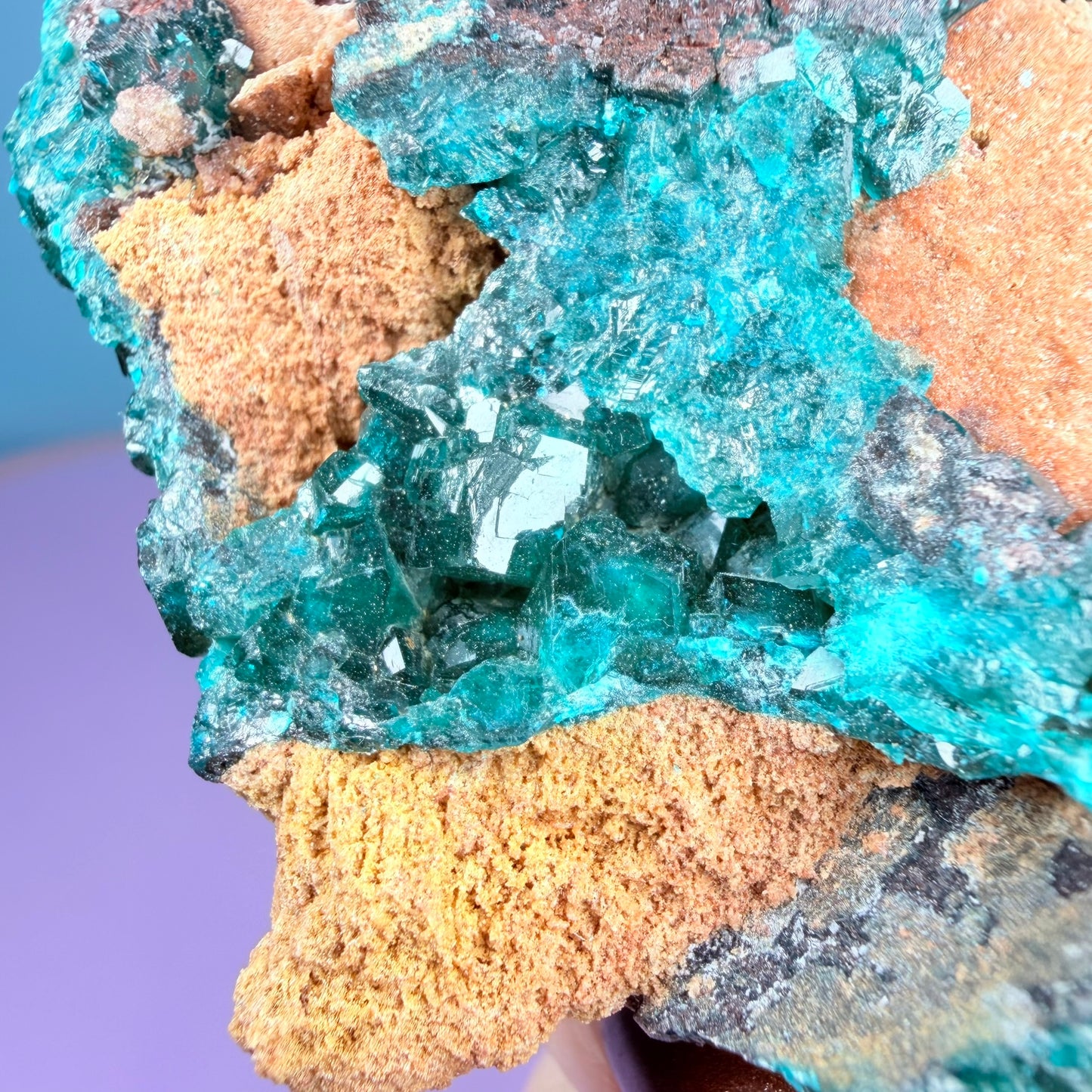 Rare Dioptase + Malachite Cluster Specimen (Video)