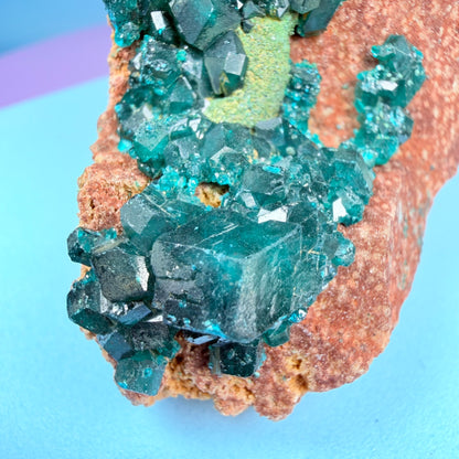 Rare Dioptase Cluster Specimen (Video)