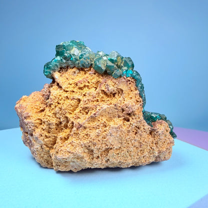 Rare Dioptase Cluster Specimen (Video)