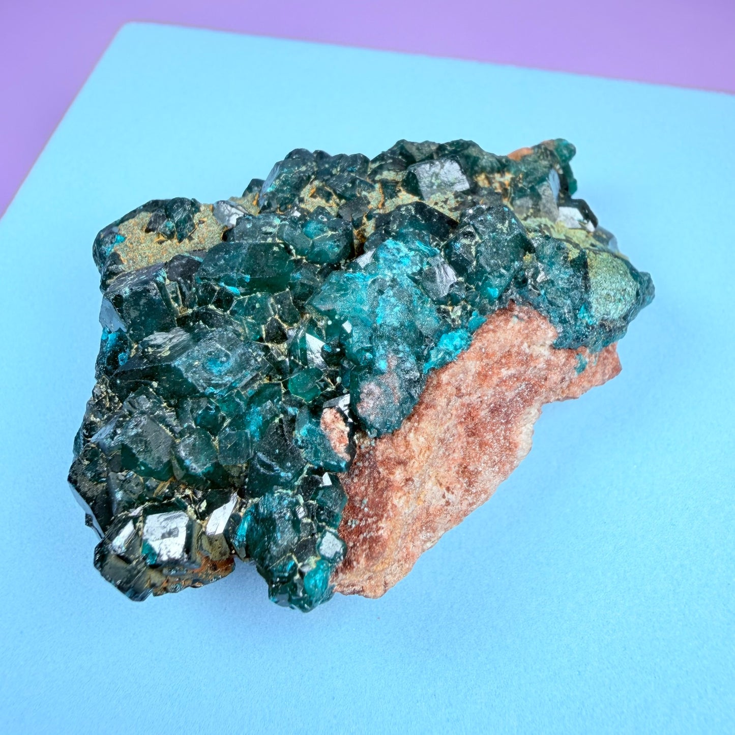 Rare Dioptase Cluster Specimen (Video)