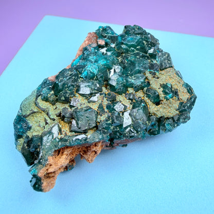 Rare Dioptase Cluster Specimen (Video)