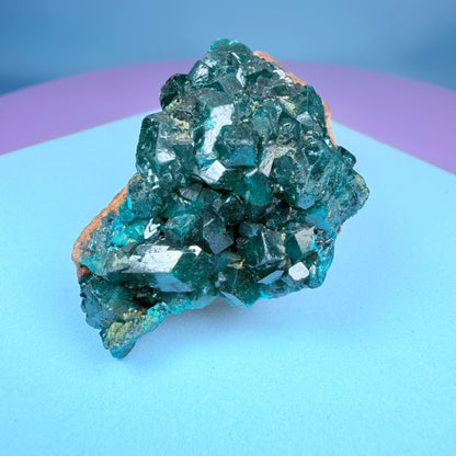 Rare Dioptase Cluster Specimen (Video)
