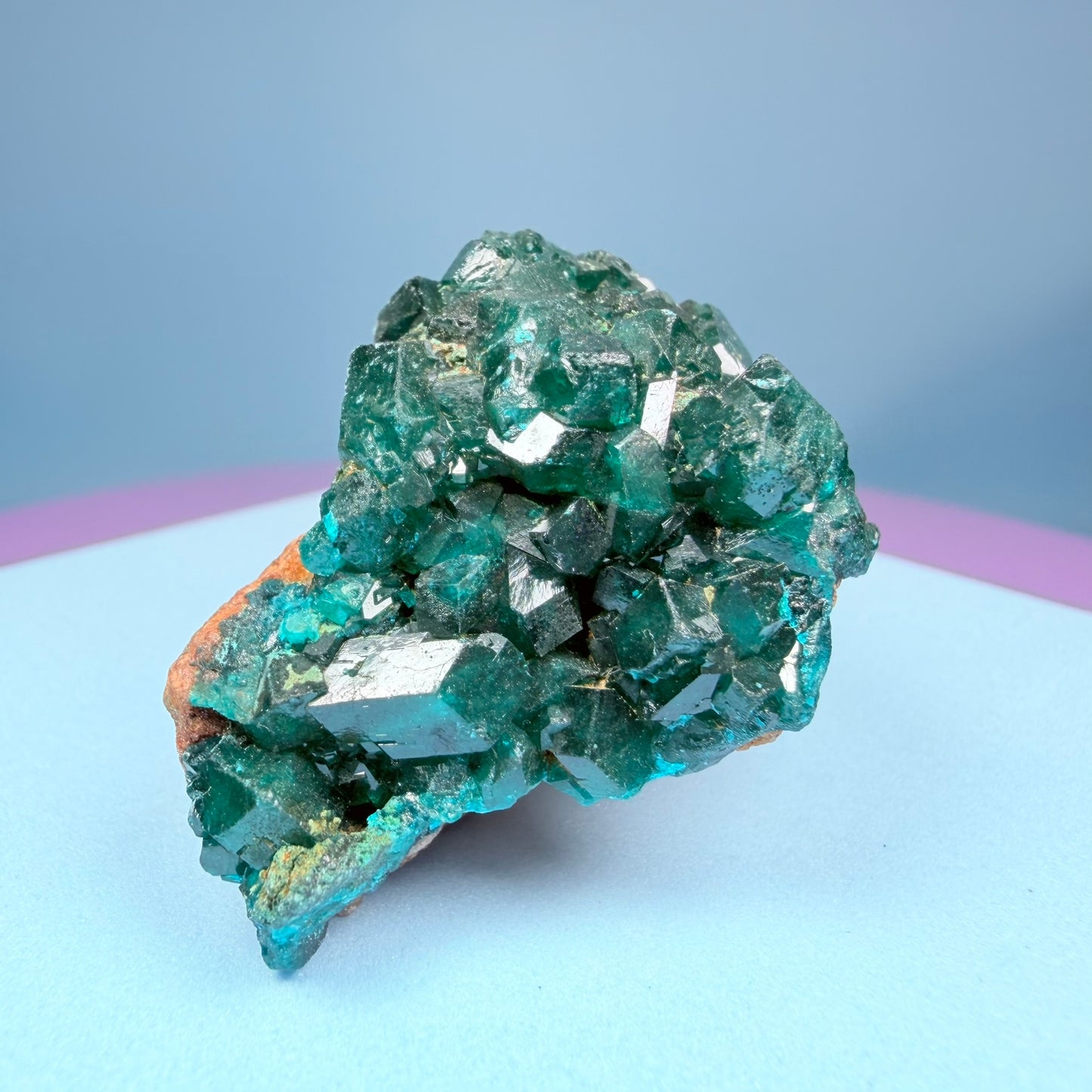 Rare Dioptase Cluster Specimen (Video)