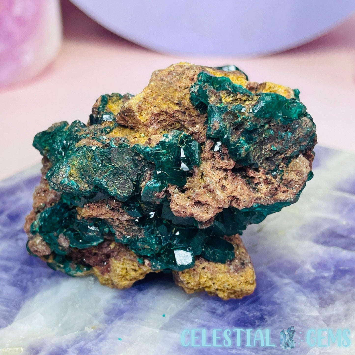 Rare Dioptase Cluster Medium Specimen D