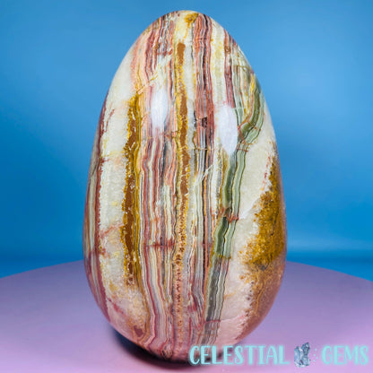 Banded Onyx Calcite Self-Standing Egg - XL Extra Large