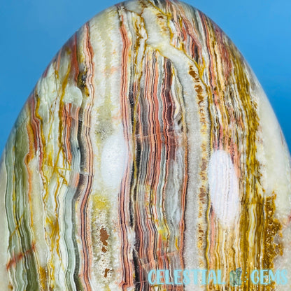 Banded Onyx Calcite Self-Standing Egg - XL Extra Large