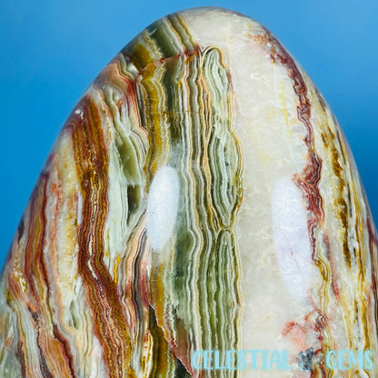 Banded Onyx Calcite Self-Standing Egg - XL Extra Large