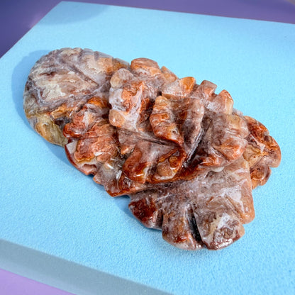 Mexican Crazy Lace Agate Flower Carving