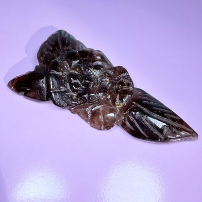 Smoky Quartz Agate Flower Carving