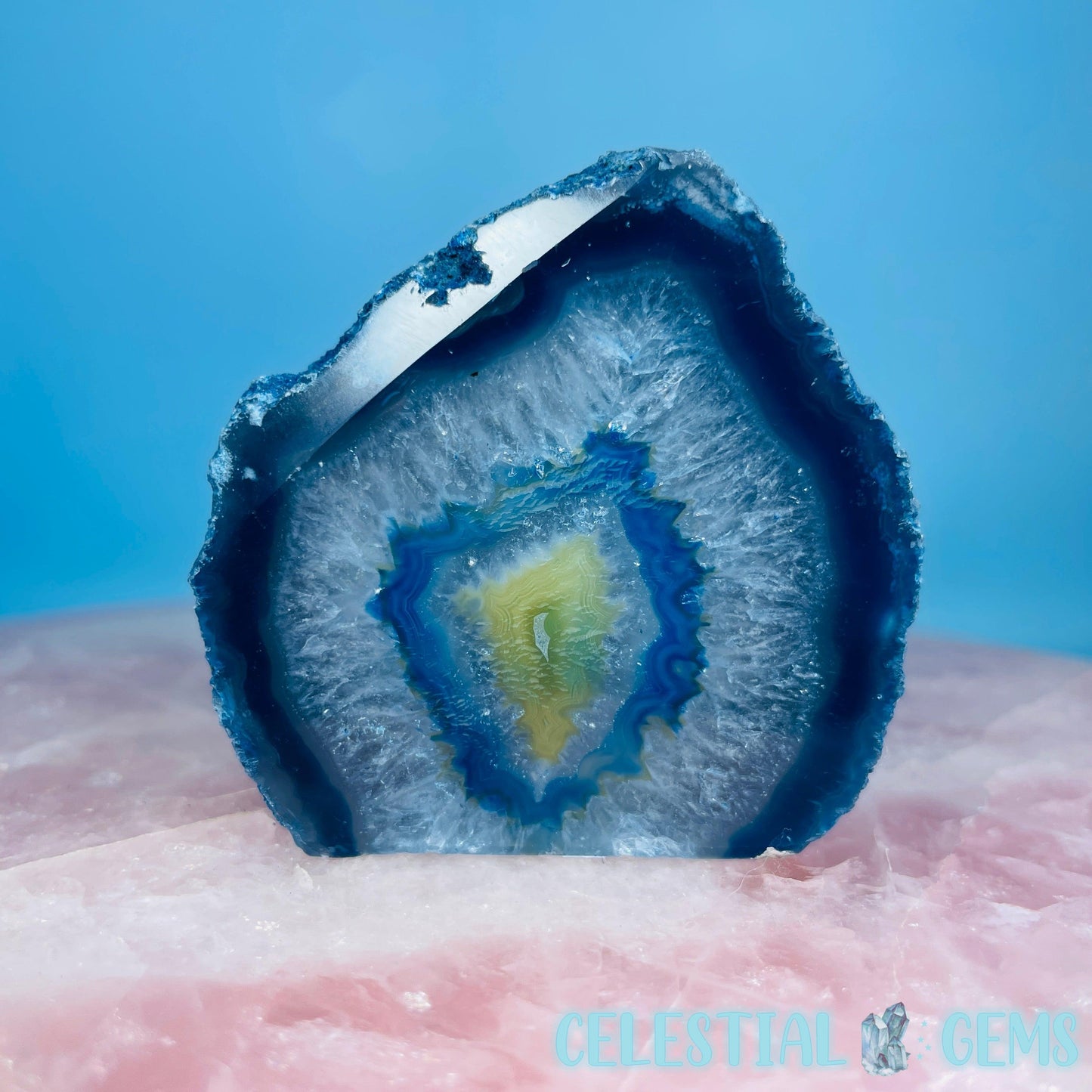 Blue Agate Semi-Polished Small Freeform
