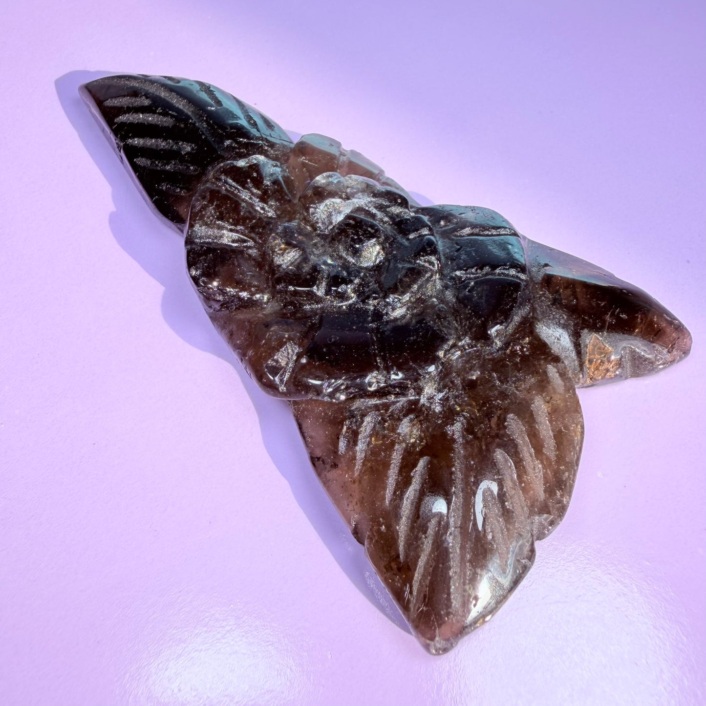 Smoky Quartz Agate Flower Carving