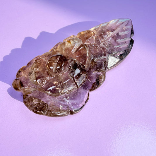 Smoky Quartz Agate Flower Carving