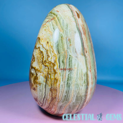 Banded Onyx Calcite Self-Standing Egg - XL Extra Large