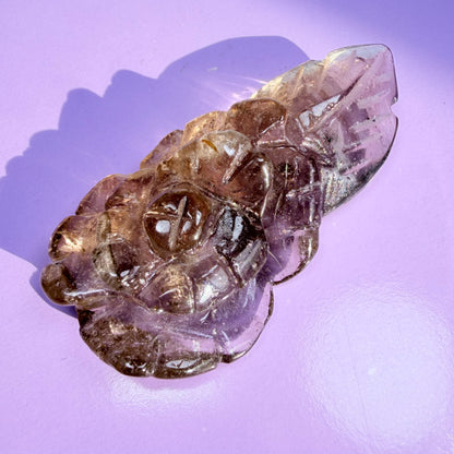 Smoky Quartz Agate Flower Carving