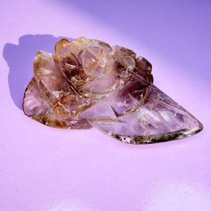 Smoky Quartz Agate Flower Carving