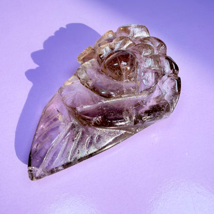 Smoky Quartz Agate Flower Carving