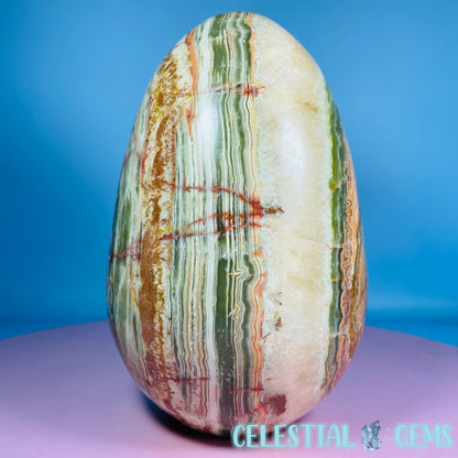 Banded Onyx Calcite Self-Standing Egg - XL Extra Large