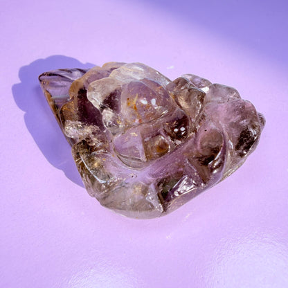 Smoky Quartz Agate Flower Carving