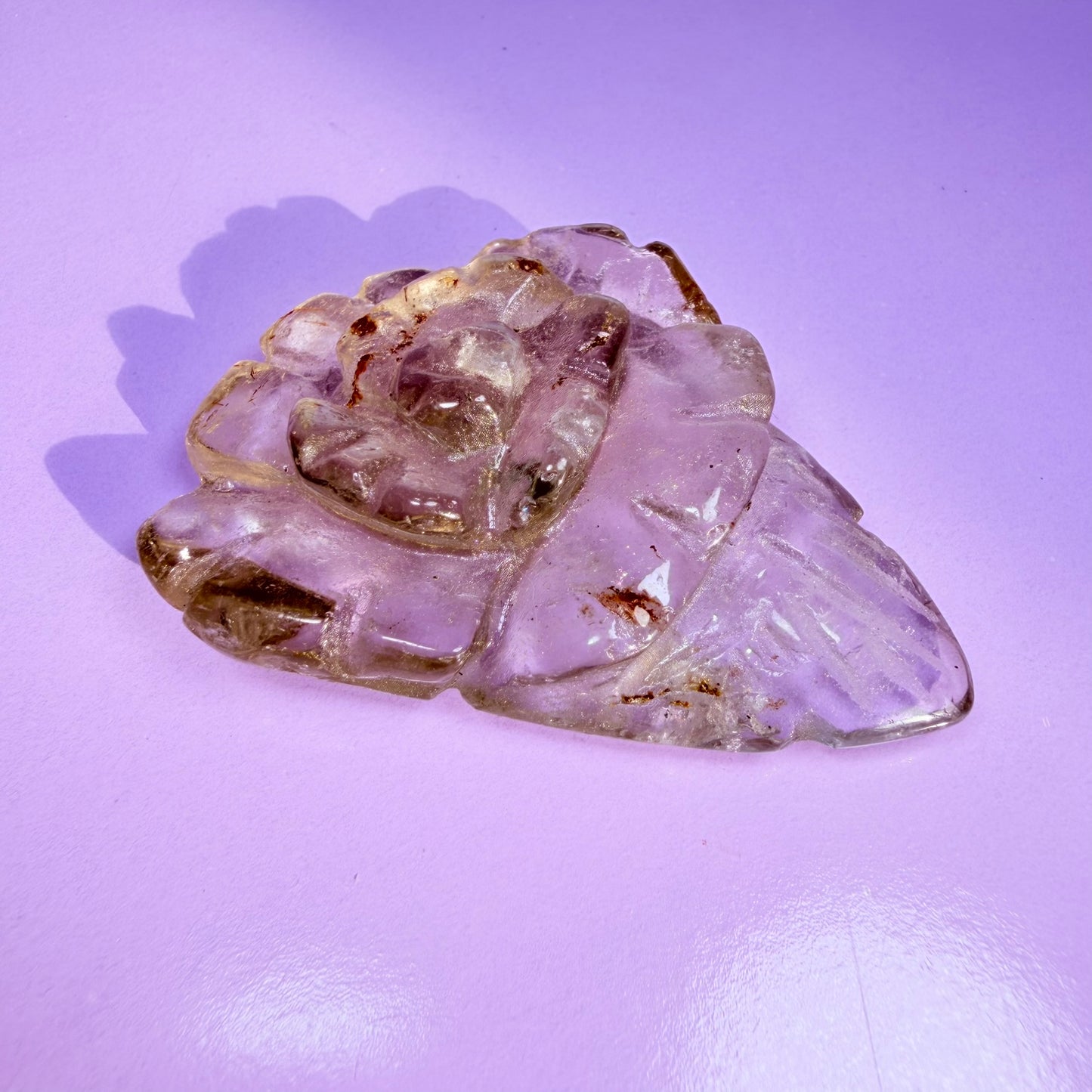 Smoky Quartz Agate Flower Carving