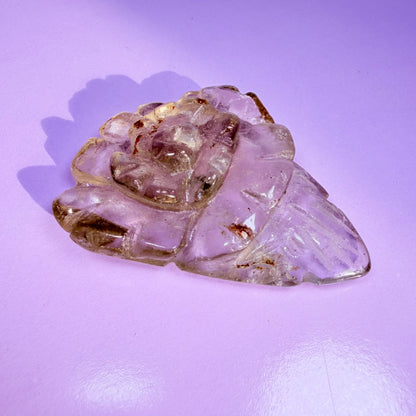 Smoky Quartz Agate Flower Carving