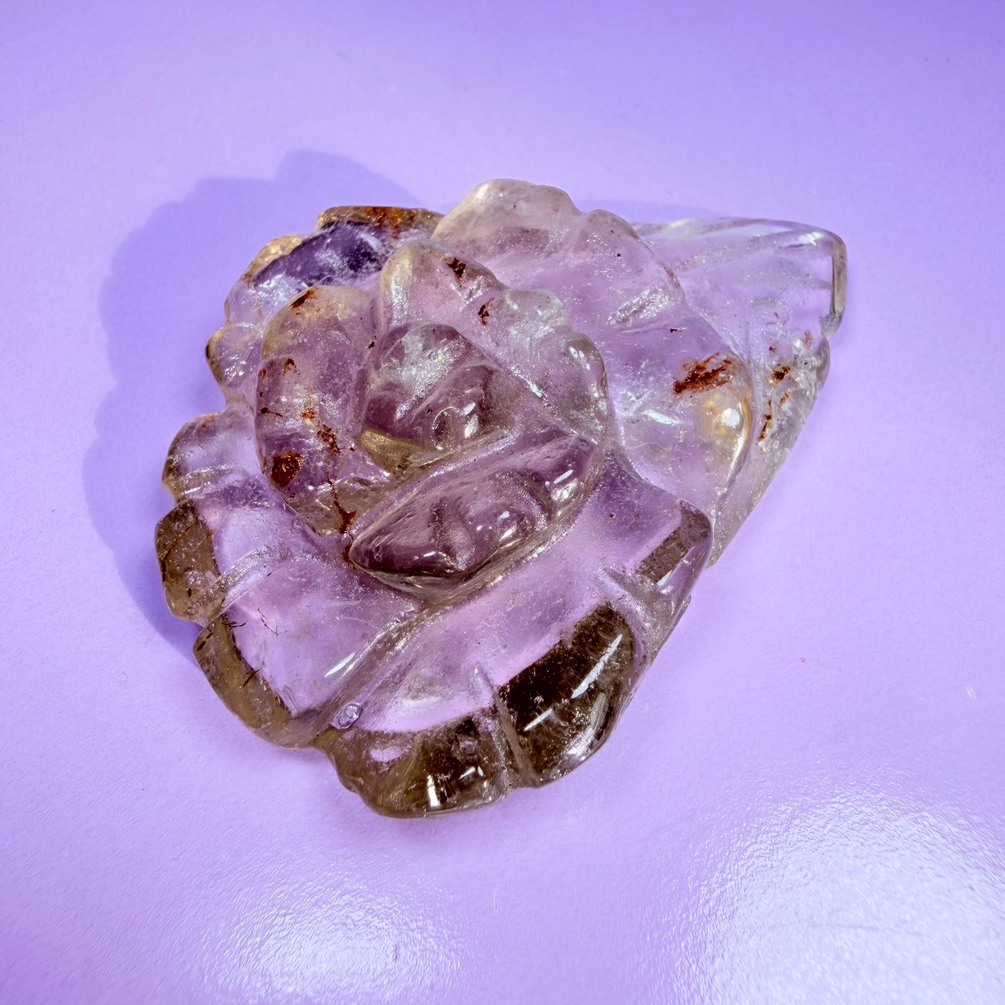 Smoky Quartz Agate Flower Carving
