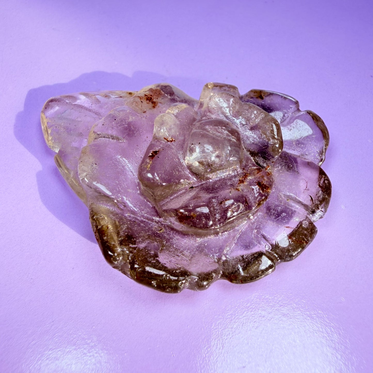 Smoky Quartz Agate Flower Carving
