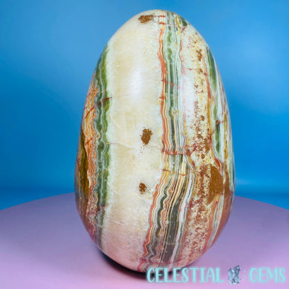 Banded Onyx Calcite Self-Standing Egg - XL Extra Large