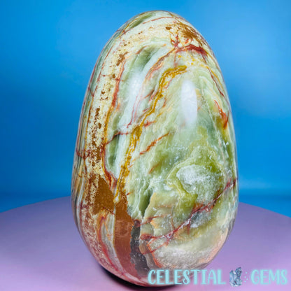 Banded Onyx Calcite Self-Standing Egg - XL Extra Large