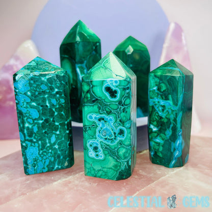 Chrysocolla + Malachite Small Obelisk Tower