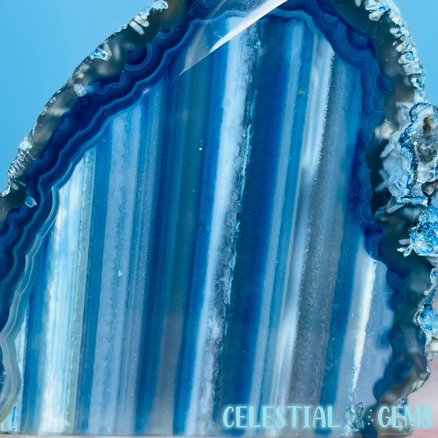 Blue Agate Semi-Polished Small Freeform