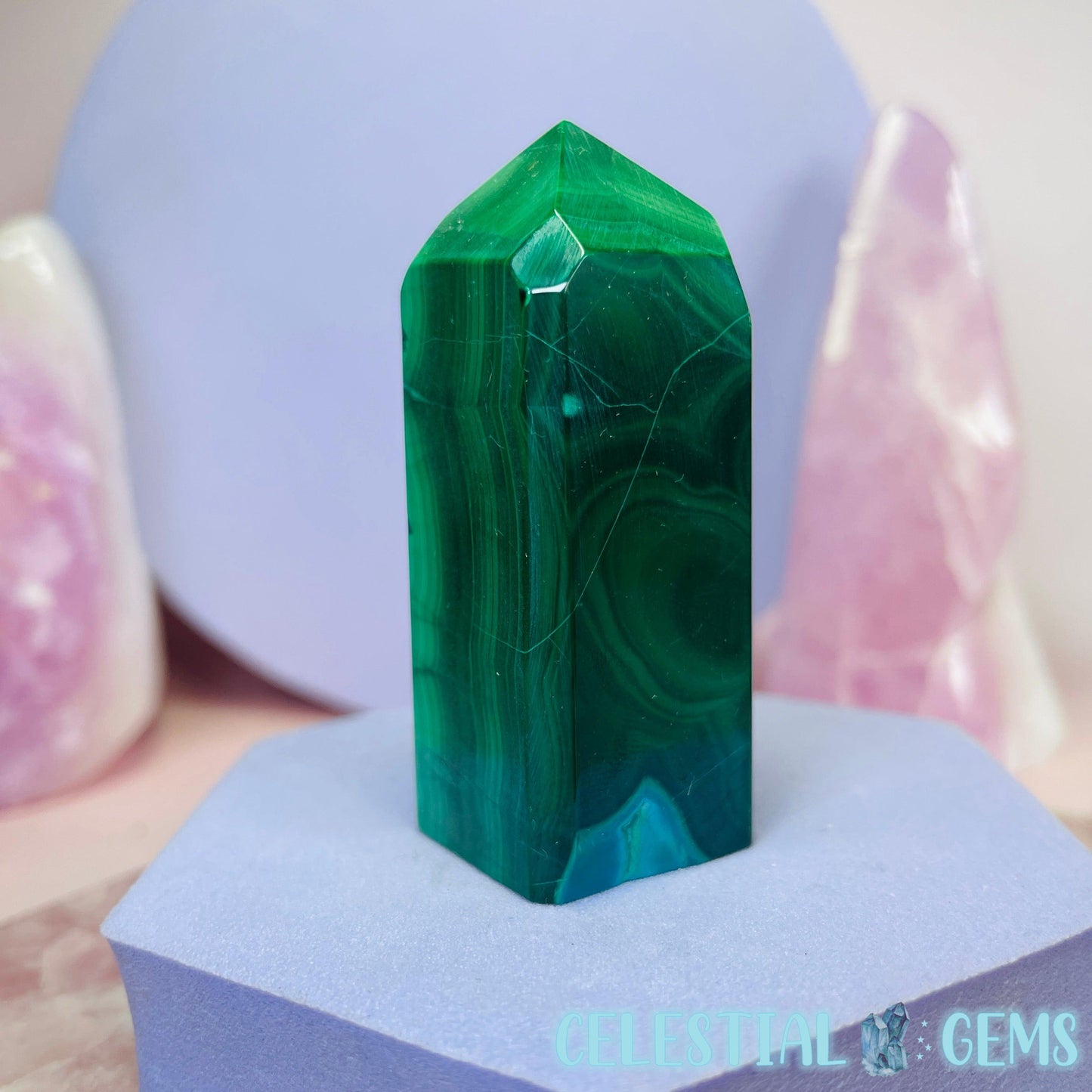 Chrysocolla + Malachite Small Obelisk Tower