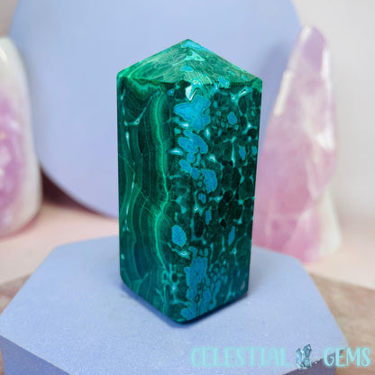 Chrysocolla + Malachite Small Obelisk Tower