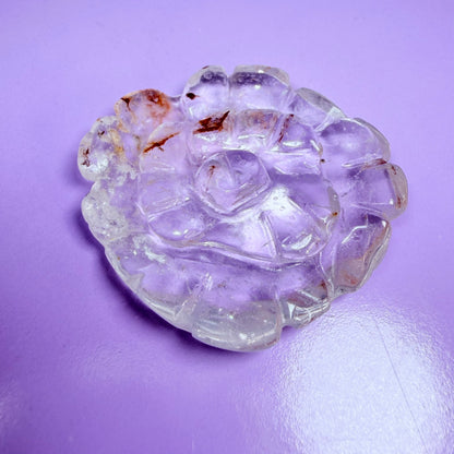 Clear Quartz Agate Flower Carving