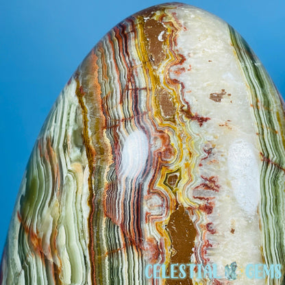 Banded Onyx Calcite Self-Standing Egg - XL Extra Large