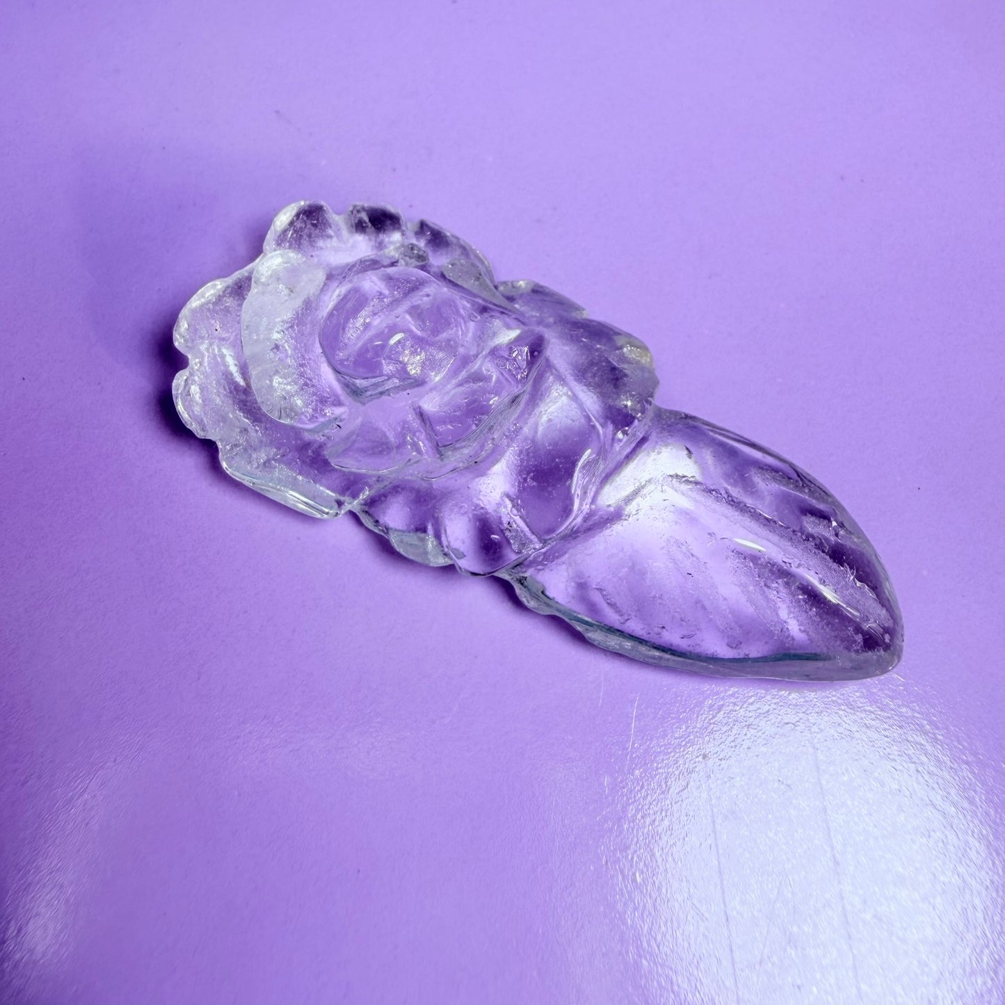 Clear Quartz Agate Flower Carving