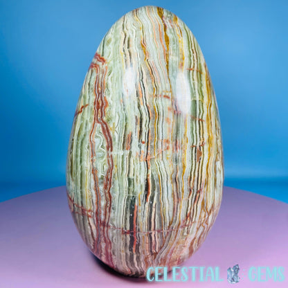 Banded Onyx Calcite Self-Standing Egg - XL Extra Large